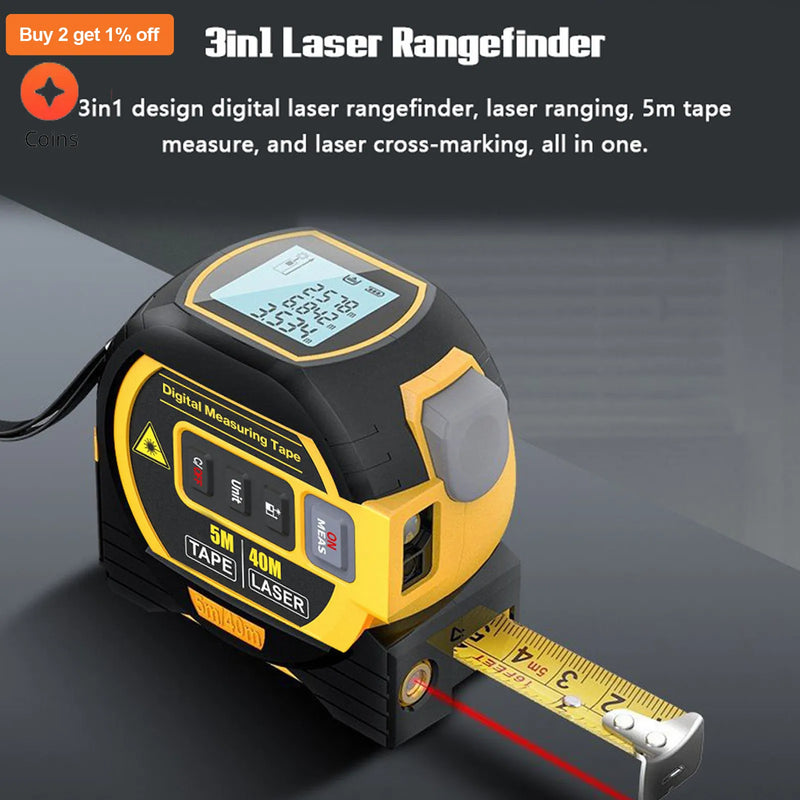 Stainless/Electronic 5 Meter Digital Laser Measuring Tape