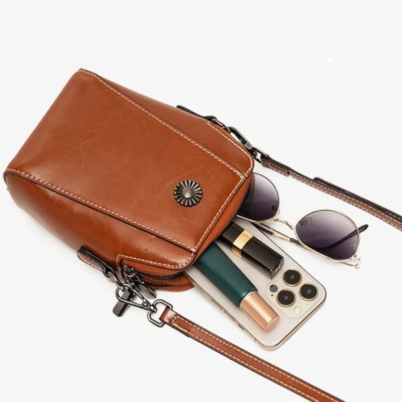 Single Shoulder Leather Crossbody Bag