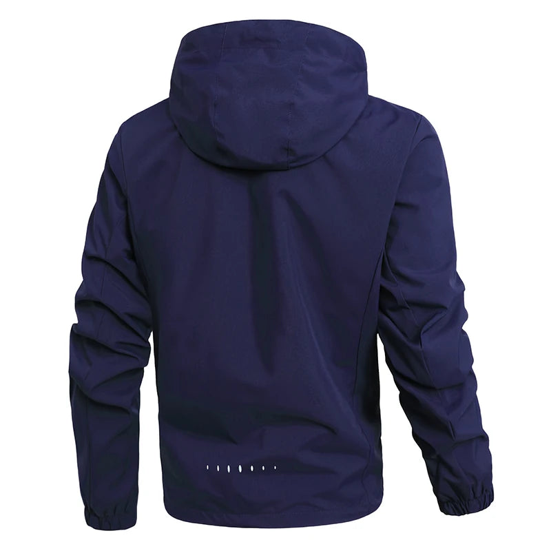 Men's Spring/Autumn Waterproof Jacket With Detachable Hood Sizes M-5XL