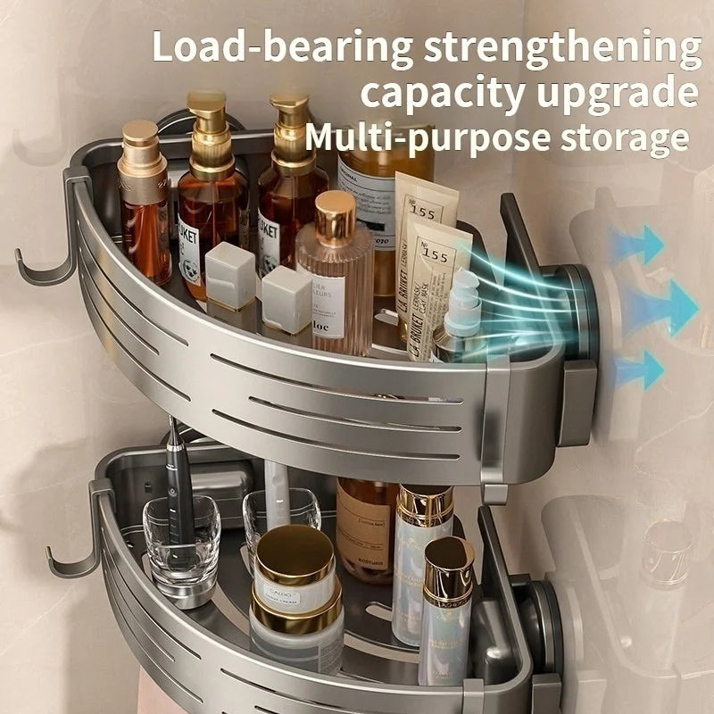 Wall Mounted Triangle/Rectangle Suction Cup Shelf Great For Showers Or Kitchens