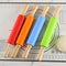 Silicone Non-Stick Rolling Pin With Plastic OR Wooden Handle. Pas