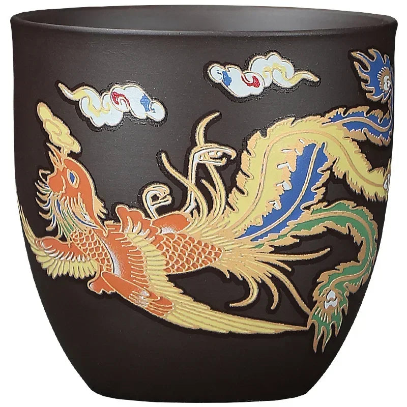1pcs Tea Cup Changes Color In Hot Water To Dragon Or Phoenix