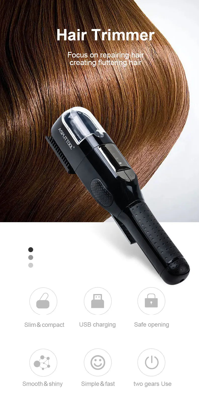 Cordless Hair Trimmer For Dry Damaged Split Ends