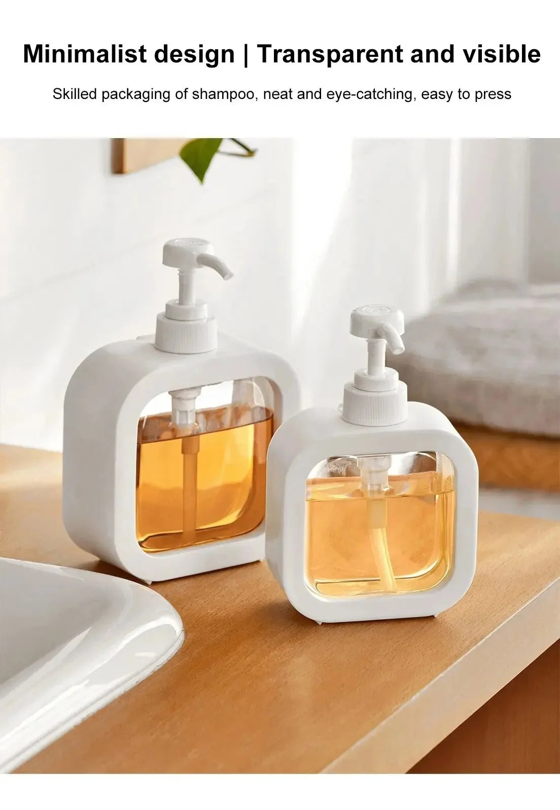 300 Or500ML Transparent Soap Dispenser Bottle