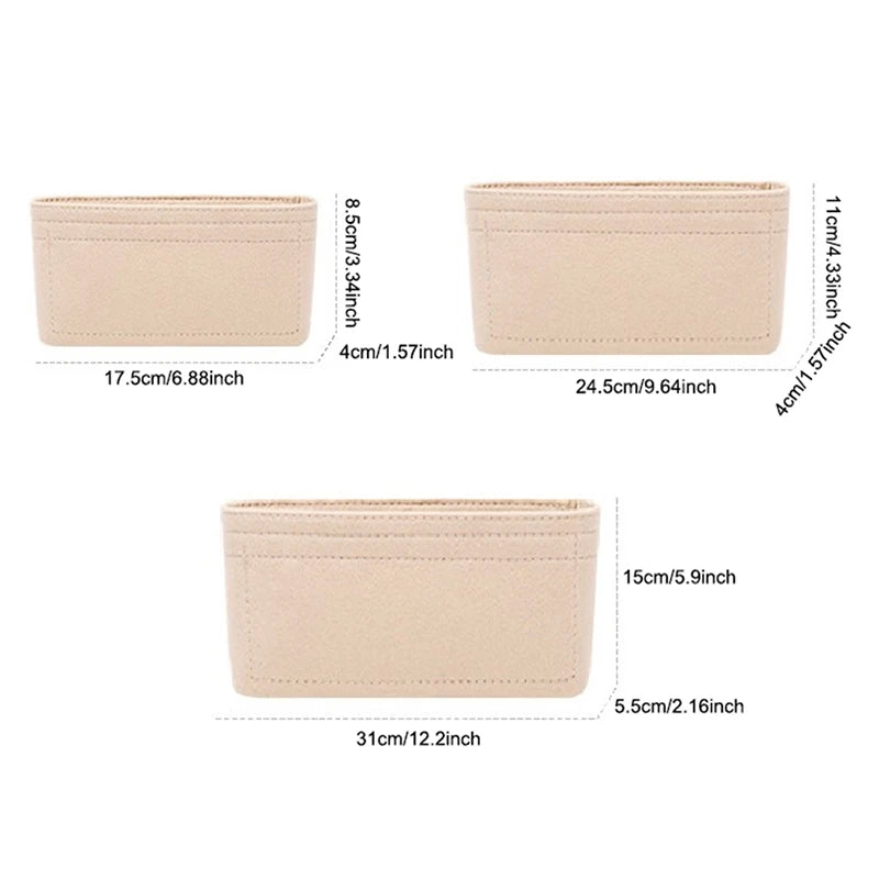 Felt Insert Accessory Organizer For Handbags