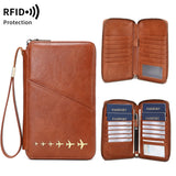 Women Or Men's RFID Multifunctional PU Leather Passport Wallet