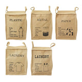Folding Jute Organizer Storage Basket With Lids