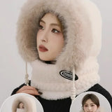 Winter Plush Warm Thick Hood with Scarf