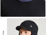 Men Or Women's Knitted Neck Scarf And Hat With Extra Ear Protection