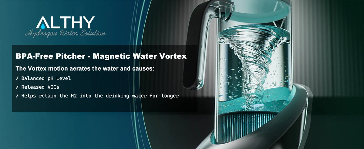 ALTHY SPE PEM  Hydrogen Generator Water Pitcher with PH Calcium Sulfite filter