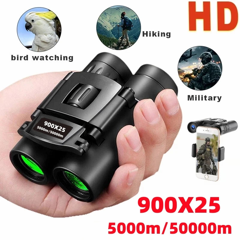 900x25 High Power Mini HD Low Light Level BAK4 Binoculars With Long Range 50000M