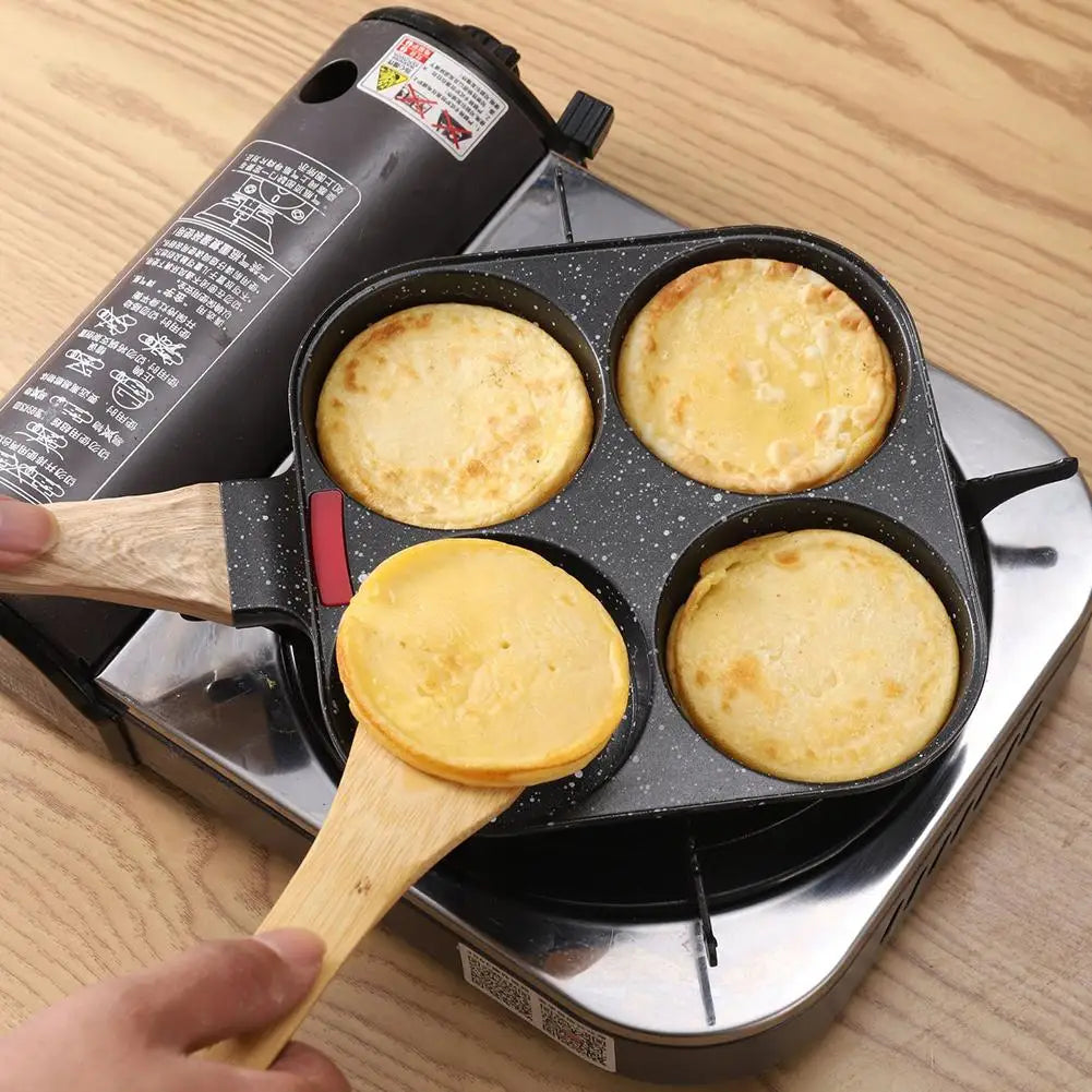 1pc Four-hole Aluminum Non-Stick Omelette/Egg Pan