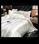 Satin High-end Blending Natural Mulberry Silky Duvet Cover Bedding Sets.