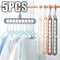 5pcs 9-hole wardrobe space-saving multifunctional storage rack