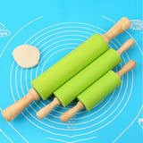 Silicone Non-Stick Rolling Pin With Plastic OR Wooden Handle. Pas