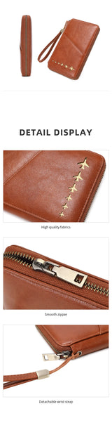Women Or Men's RFID Multifunctional PU Leather Passport Wallet