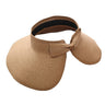 Women's Foldable Ponytail Straw Travel Sun Hat