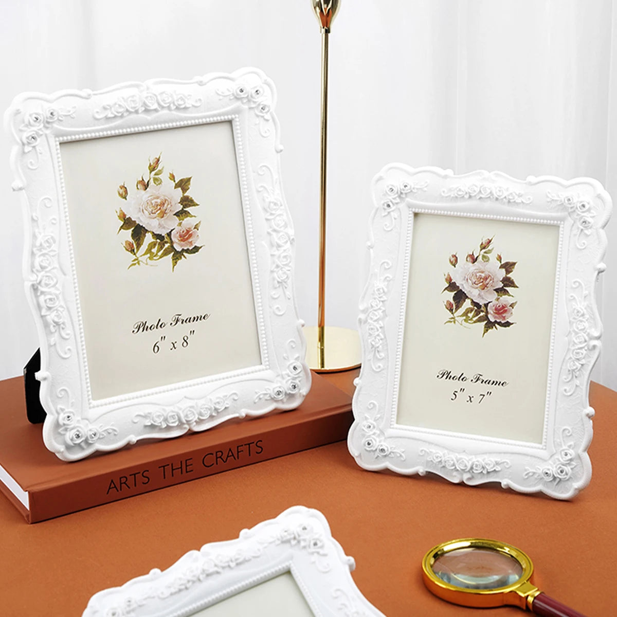 1PC White Rose Photo Frame