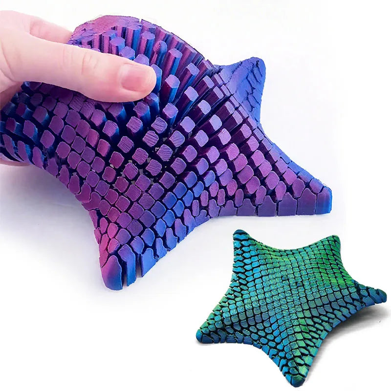 3D Printed Articulated Starfish Stress Relief Fidget Toy For Kids and Adults