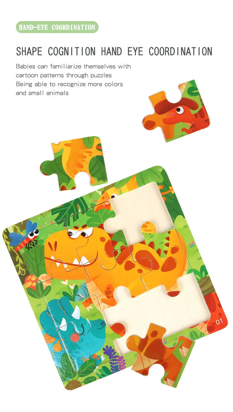 11x11cm Wooden 3d Cartoon Puzzle