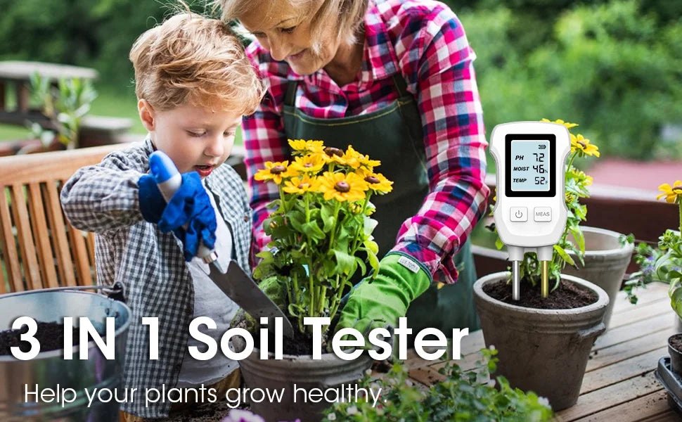 3 in 1 Digital LCD Soil Tester For PH/Moisture/Temperature With Backlight for House And Garden