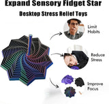 3D Printed Expanded Sensory Hexagon Fidget with Handle For Stress Relief