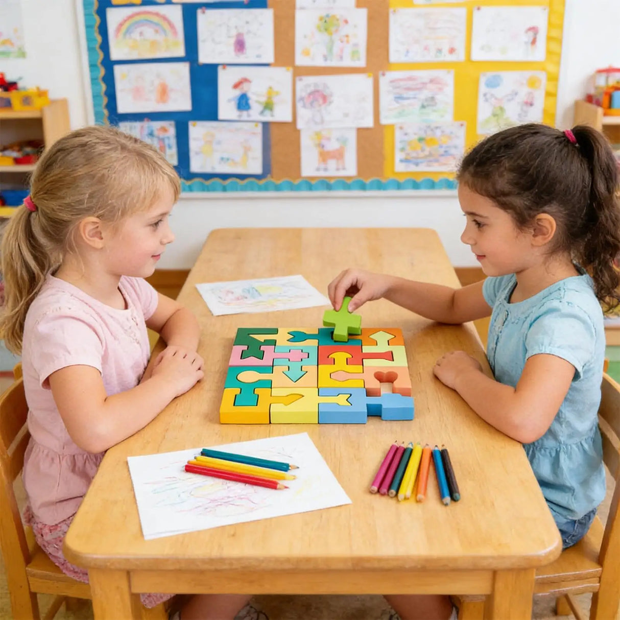 16 Pieces Wooden Jigsaw Puzzle for Boys Girls Ages 4-6