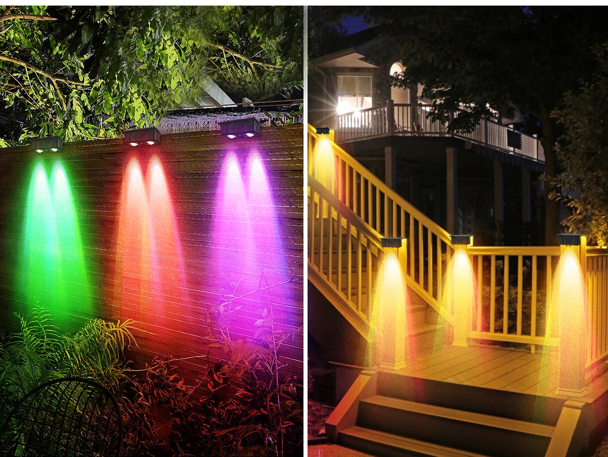 Waterproof Solar RGB Or Yellow Lights for Step Fence Or Railing