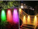 Waterproof Solar RGB Or Yellow Lights for Step Fence Or Railing