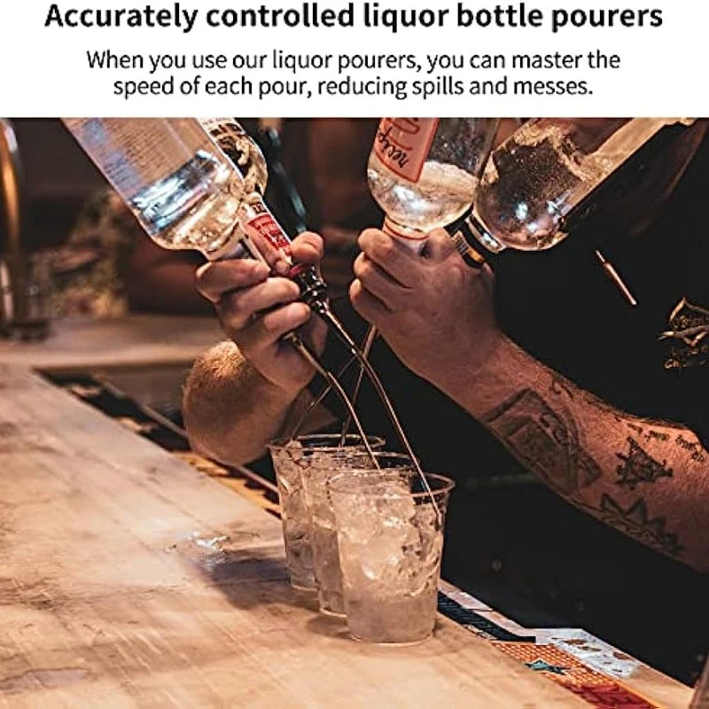 Stainless Steel Pour Spouts with Rubber Caps For Wine Or Oil Bottles