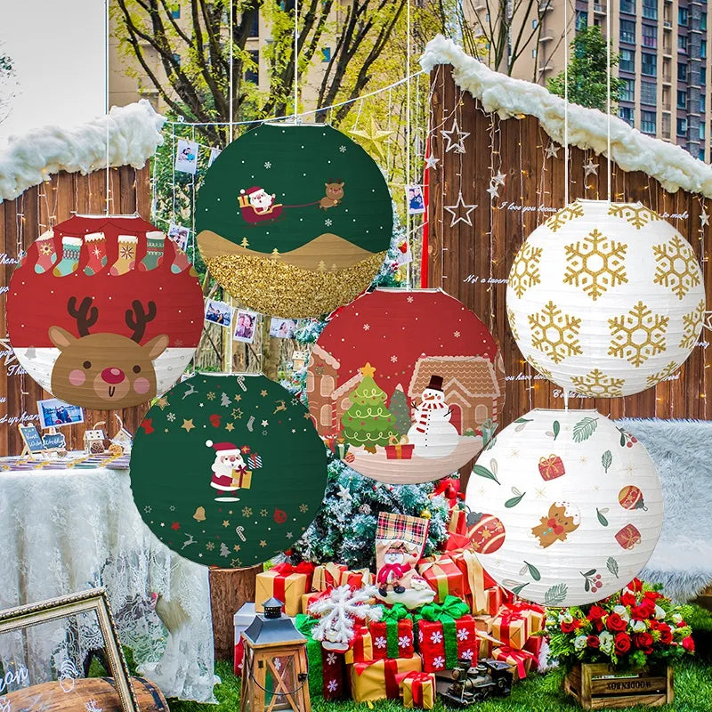 Christmas Decorative Hanging Paper Lanterns.