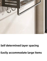 Aluminum Bathroom/Kitchen Shelf For Accessories With Towel Bar