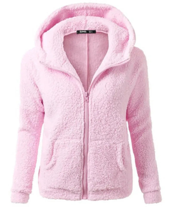 Women 's Winter Lamb Fleece Hoodies With Zipper