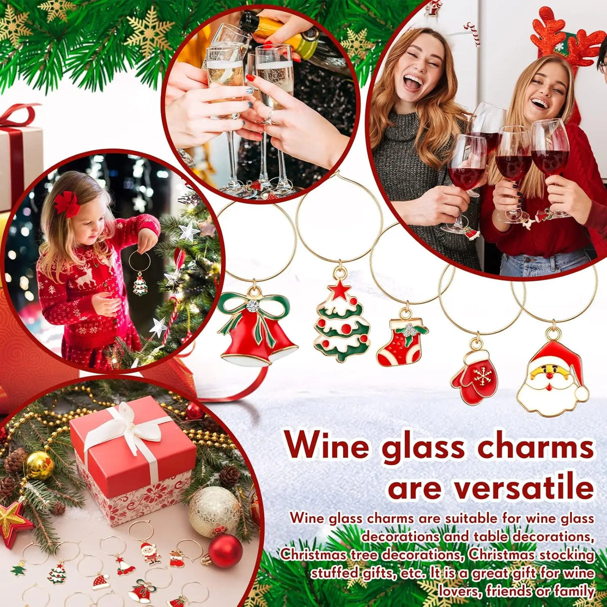 Christmas Wine Glass Charms