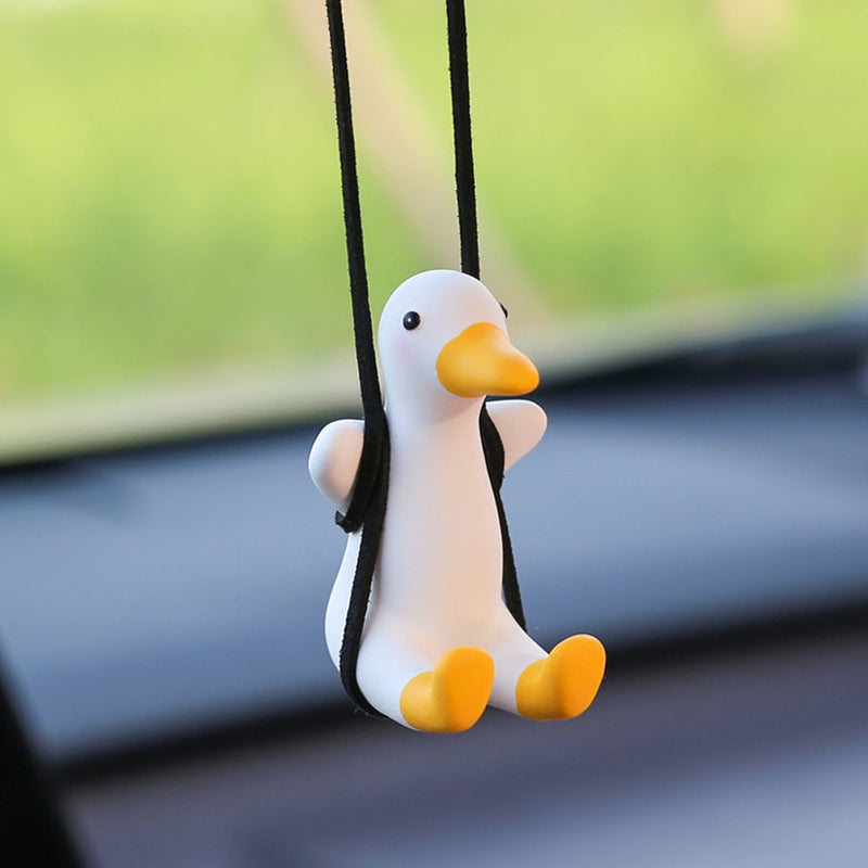 Car Rearview Mirror Ornaments Of Swinging Ducks.