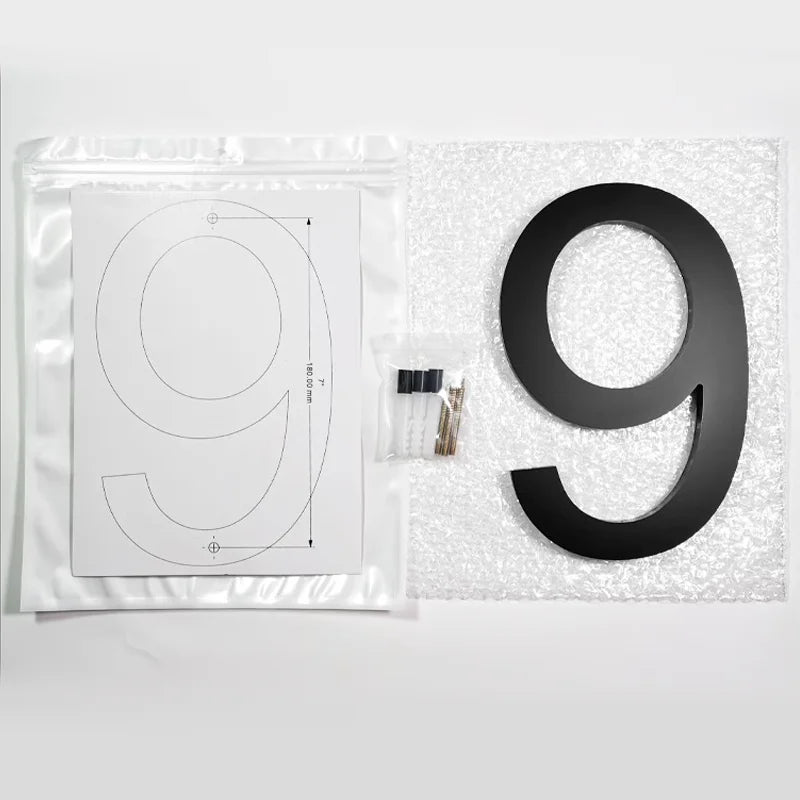 Outdoor  8 Inch Silver/Black 20cm Letters Or Numbers 0-9 For House Address