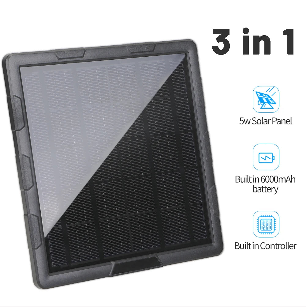 BL6A 5W Solar Panel Kit Built in 6000mAh 6V/12V Rechargeable Solar Charger With 3 In 1 USB Charge