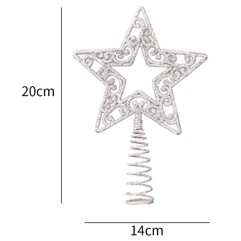 Plastic Five-pointed Star Snowflake Christmas Tree Top