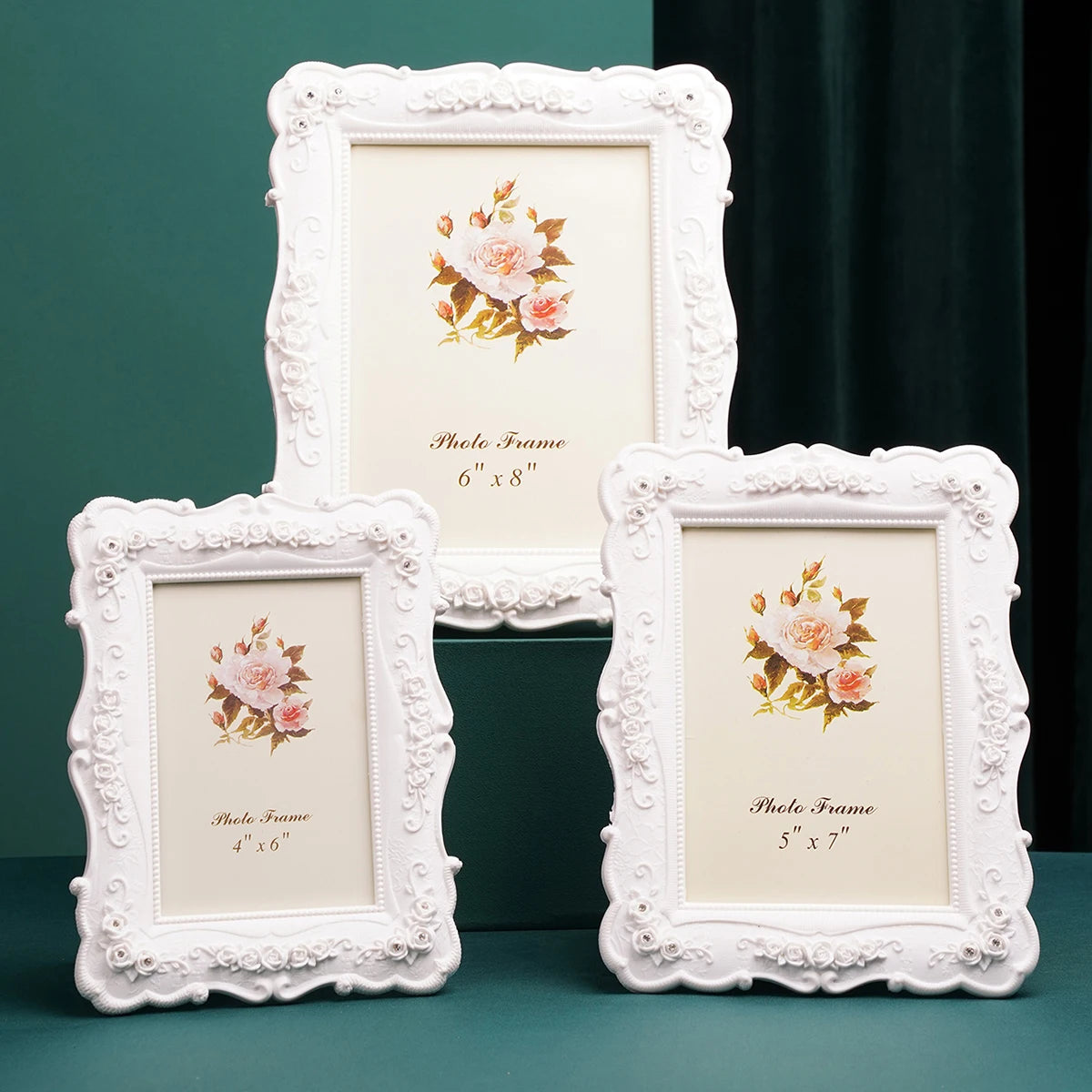 1PC White Rose Photo Frame