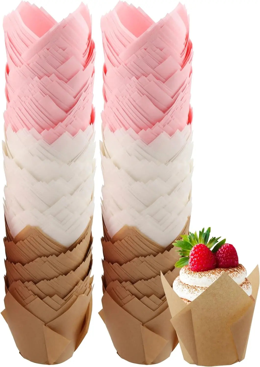 100pcs Oilproof Tulip Muffin Cupcake Liners