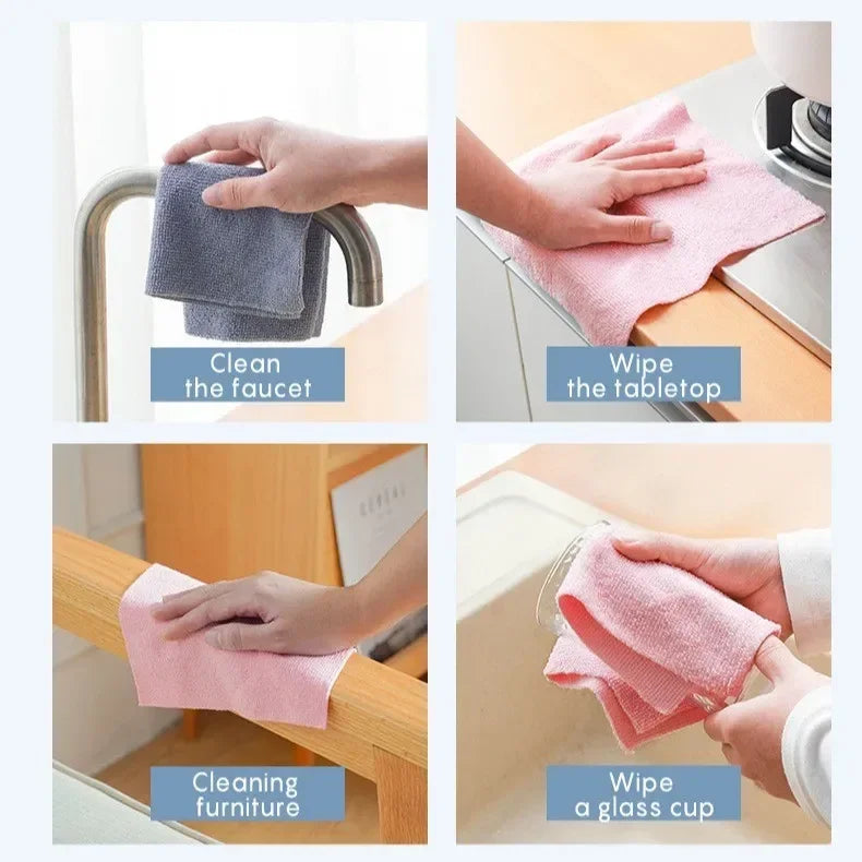 20 Reusable Microfiber Cleaning Sheets Per Towel Rolls