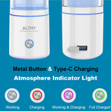 ALTHY Premium Molecular Hydrogen Water Generator Bottle DuPont SPE+PEM Dual Chamber Maker + H2 Inhalation Device 5000ppB Max