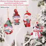 4-12pcs Wooden Christmas Tree Pendants Ornaments