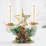 Christmas Wrought Iron Candlestick Holders