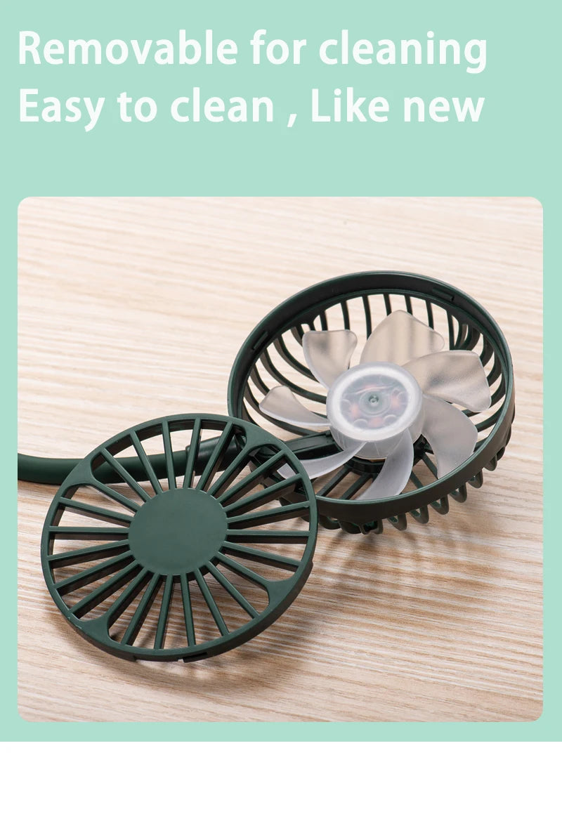 USB Mini Rechargeable Neck Fan.