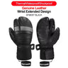 KUTOOK Men's Goatskin Leather Waterproof Thermal Gloves