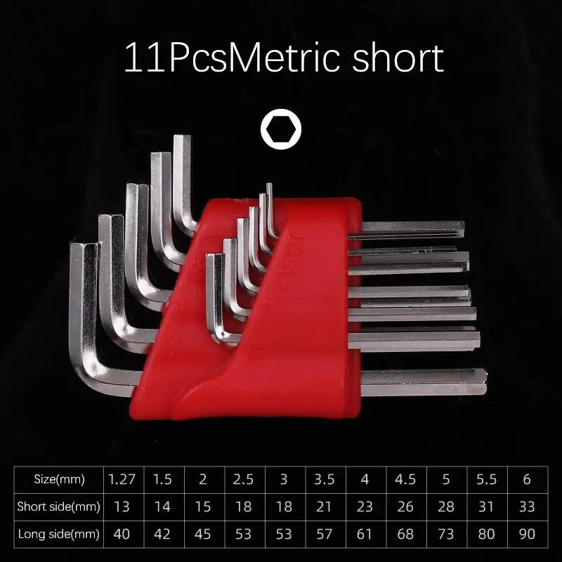5/8/11 Pcs Metric Short Arm Allen Wrench Set