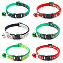 1pc Adjustable Nylon Christmas Pet Collar With Bell