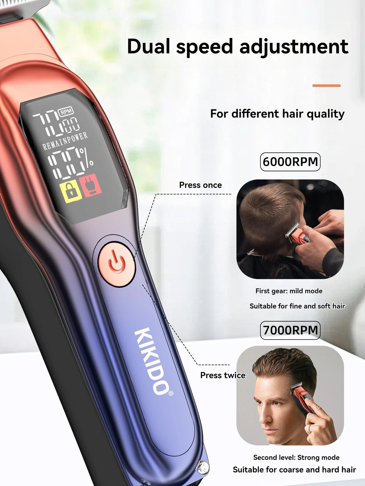 Electric Hair Cut Trimmer With 60 Minuit Charging Intervals