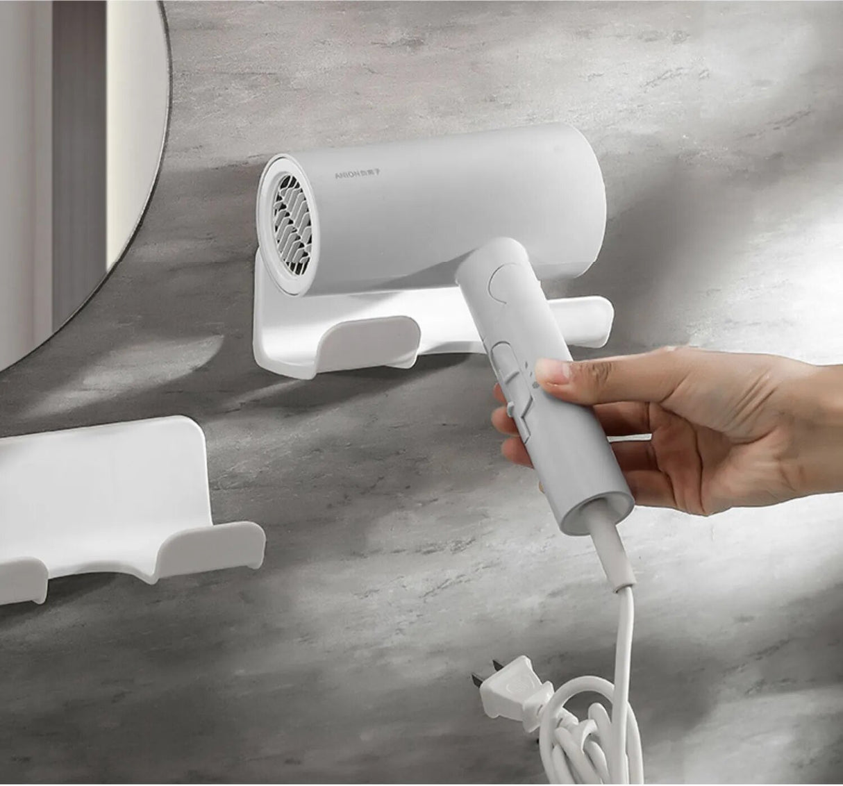 Wall Mounted Hair Straightener/Hair Dryer Holder.